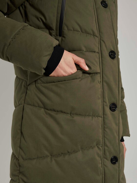 Pufferjacke mit Fellkragen - Frauen - Olive Night Green Pufferjacke mit Fellkragen - Frauen - Olive Night Green - 10 - TOM TAILOR