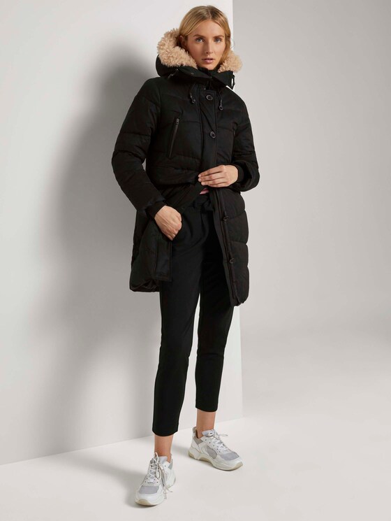 Pufferjacke mit Fellkragen - Frauen - Deep Black Pufferjacke mit Fellkragen - Frauen - Deep Black - 3 - TOM TAILOR