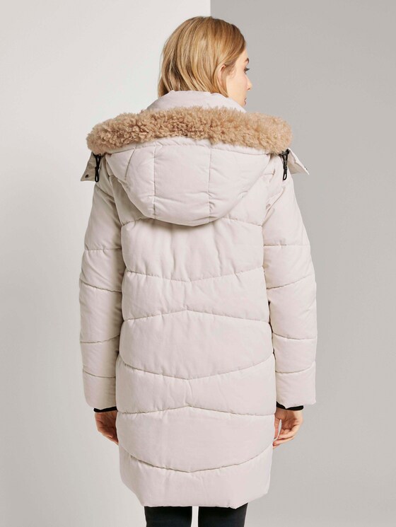 Pufferjacke mit Fellkragen - Frauen - dusty alabaster Pufferjacke mit Fellkragen - Frauen - dusty alabaster - 2 - TOM TAILOR