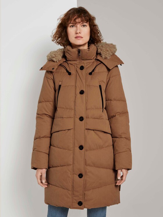Pufferjacke mit Fellkragen - Frauen - soft dusty camel Pufferjacke mit Fellkragen - Frauen - soft dusty camel - 1 - TOM TAILOR