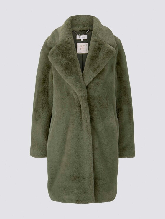 Weicher Faux-Fur Mantel - Frauen - greyish green Weicher Faux-Fur Mantel - Frauen - greyish green - 7 - TOM TAILOR