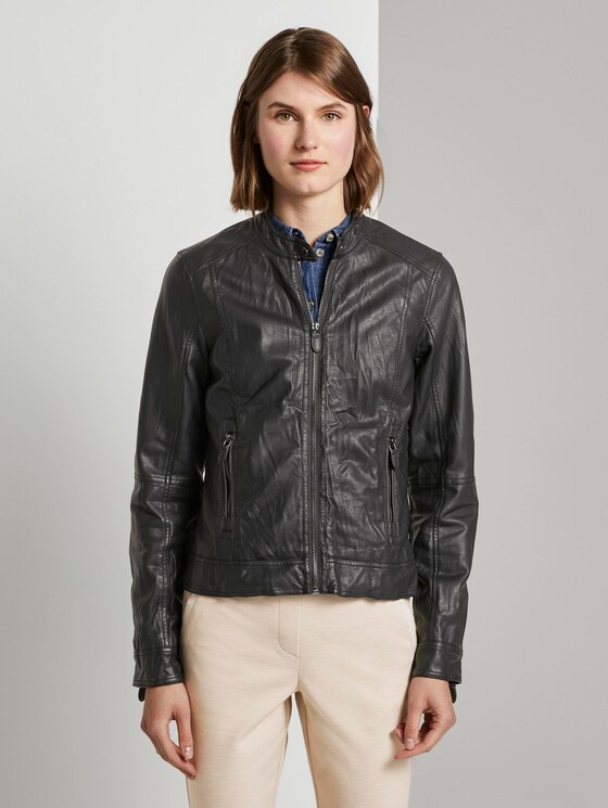 Bikerjacke aus Lederimitat - Frauen - Deep Black Bikerjacke aus Lederimitat - Frauen - Deep Black - 1 - TOM TAILOR