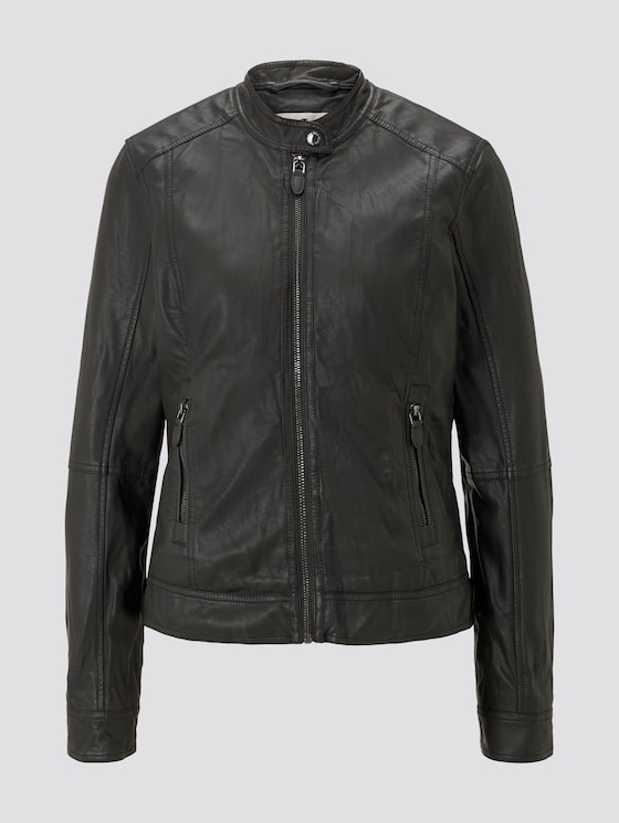 Bikerjacke aus Lederimitat - Frauen - Deep Black Bikerjacke aus Lederimitat - Frauen - Deep Black - 7 - TOM TAILOR