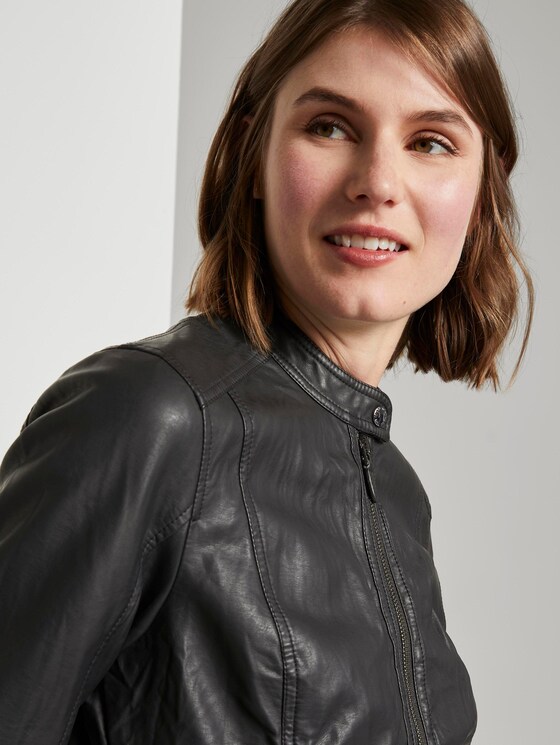 Bikerjacke aus Lederimitat - Frauen - Deep Black Bikerjacke aus Lederimitat - Frauen - Deep Black - 9 - TOM TAILOR