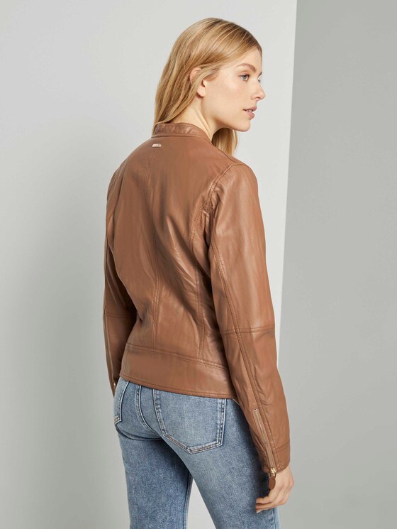 Faux leather biker jacket - Women - light chestnut Faux leather biker jacket - Women - light chestnut - 2 - TOM TAILOR