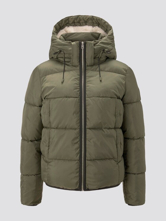 Kurze Pufferjacke mit Kapuze - Frauen - deep olive green Kurze Pufferjacke mit Kapuze - Frauen - deep olive green - 7 - TOM TAILOR Denim