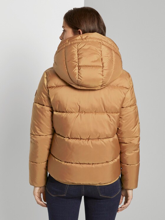 Kurze Pufferjacke mit Kapuze - Frauen - fudge brown Kurze Pufferjacke mit Kapuze - Frauen - fudge brown - 2 - TOM TAILOR Denim
