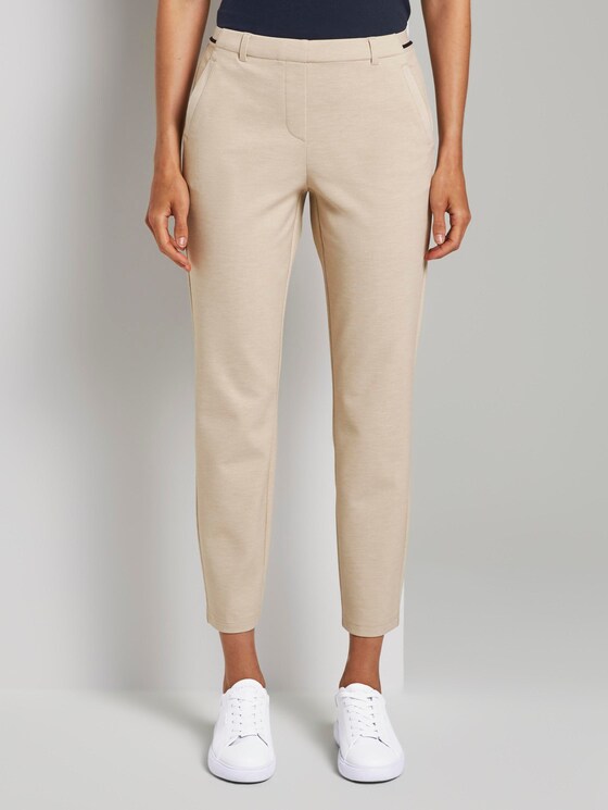Mia Slim Hose aus Jersey - Frauen - cloud grey melange Mia Slim Hose aus Jersey - Frauen - cloud grey melange - 1 - TOM TAILOR
