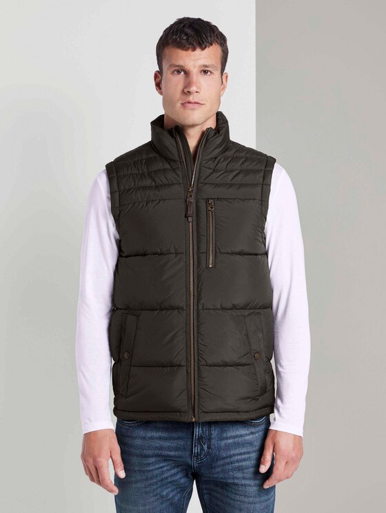 Steppweste mit Stehkragen - Männer - Shadow Olive Steppweste mit Stehkragen - Männer - Shadow Olive - 1 - TOM TAILOR
