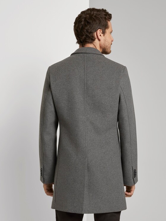 Klassischer Wollmantel - Männer - mid grey wool structure Klassischer Wollmantel - Männer - mid grey wool structure - 2 - TOM TAILOR