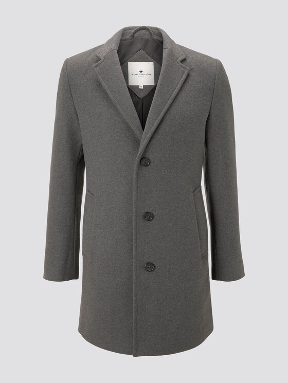 Klassischer Wollmantel - Männer - mid grey wool structure Klassischer Wollmantel - Männer - mid grey wool structure - 7 - TOM TAILOR