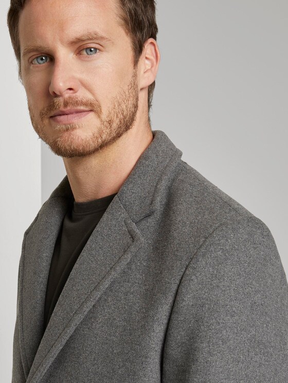 Klassischer Wollmantel - Männer - mid grey wool structure Klassischer Wollmantel - Männer - mid grey wool structure - 9 - TOM TAILOR