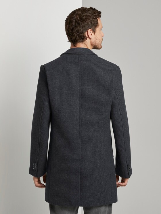 Classic wool coat - Men - navy blue structure Classic wool coat - Men - navy blue structure - 2 - TOM TAILOR