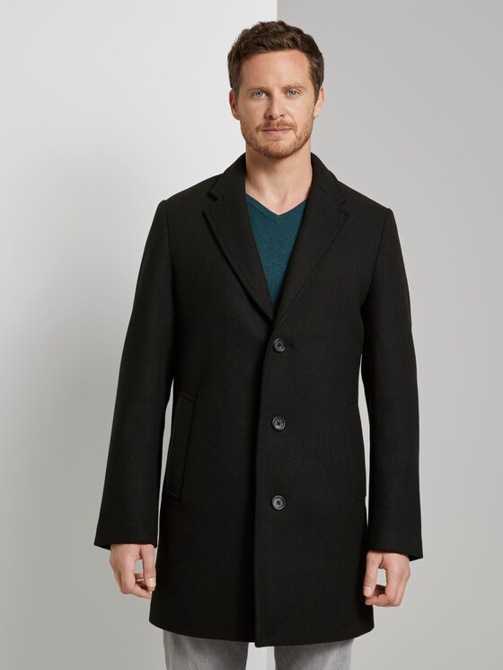 Classic wool coat - Men - Black Classic wool coat - Men - Black - 1 - TOM TAILOR