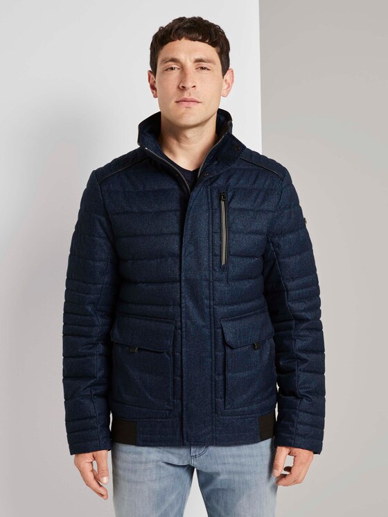 Gesteppte Blousonjacke - Männer - Blue Brushed Herringbone Gesteppte Blousonjacke - Männer - Blue Brushed Herringbone - 1 - TOM TAILOR