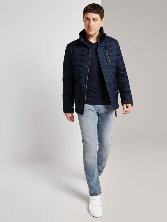 Gesteppte Blousonjacke - Männer - Blue Brushed Herringbone Gesteppte Blousonjacke - Männer - Blue Brushed Herringbone - 3 - TOM TAILOR