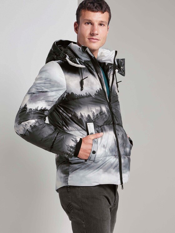 Pufferjacke mit Kapuze - Männer - foggy tree print Pufferjacke mit Kapuze - Männer - foggy tree print - 5 - TOM TAILOR