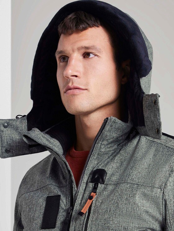 Blousonjacke mit Reißverschlussdetails - Männer - grey wool structure Blousonjacke mit Reißverschlussdetails - Männer - grey wool structure - 10 - TOM TAILOR