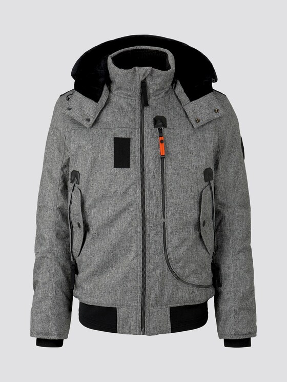 Blousonjacke mit Reißverschlussdetails - Männer - grey wool structure Blousonjacke mit Reißverschlussdetails - Männer - grey wool structure - 7 - TOM TAILOR