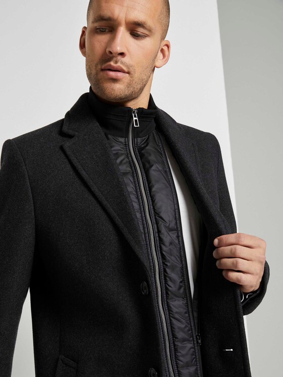 Wollmantel mit abnehmbarem Krageneinsatz - Männer - Dark Grey Wool Jacket Wollmantel mit abnehmbarem Krageneinsatz - Männer - Dark Grey Wool Jacket - 9 - TOM TAILOR