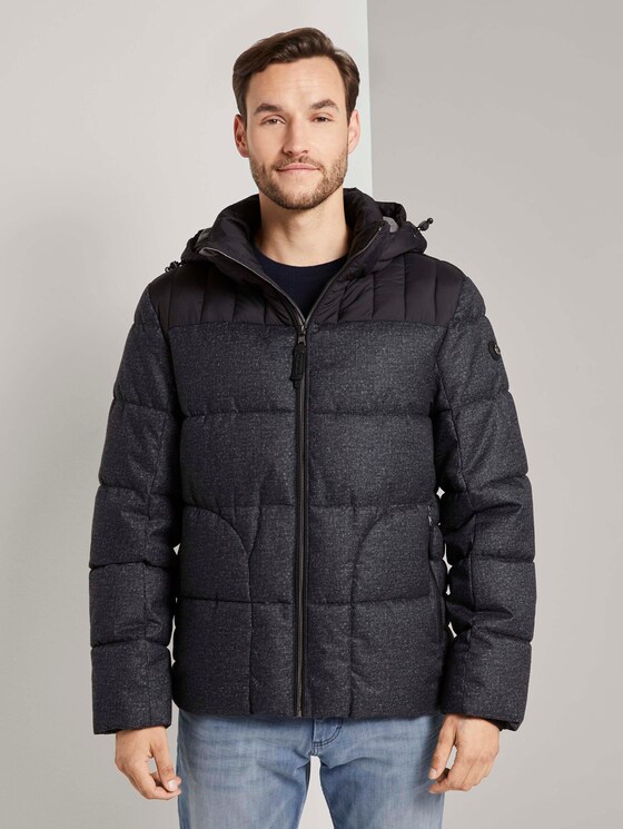 Puffer jas met hoodie - Mannen - black minimal design Puffer jas met hoodie - Mannen - black minimal design - 1 - TOM TAILOR
