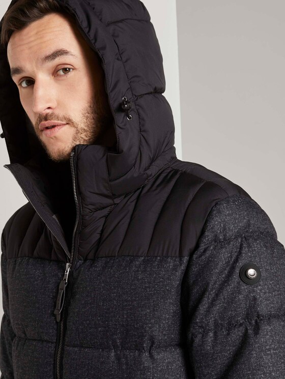 Puffer jas met hoodie - Mannen - black minimal design Puffer jas met hoodie - Mannen - black minimal design - 9 - TOM TAILOR