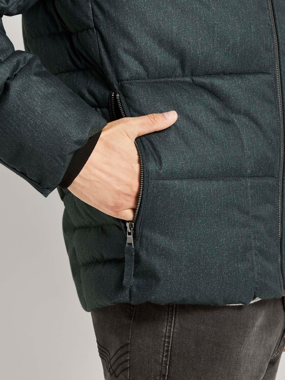 Pufferjacke mit Kapuze - Männer - green wool structure Pufferjacke mit Kapuze - Männer - green wool structure - 10 - TOM TAILOR
