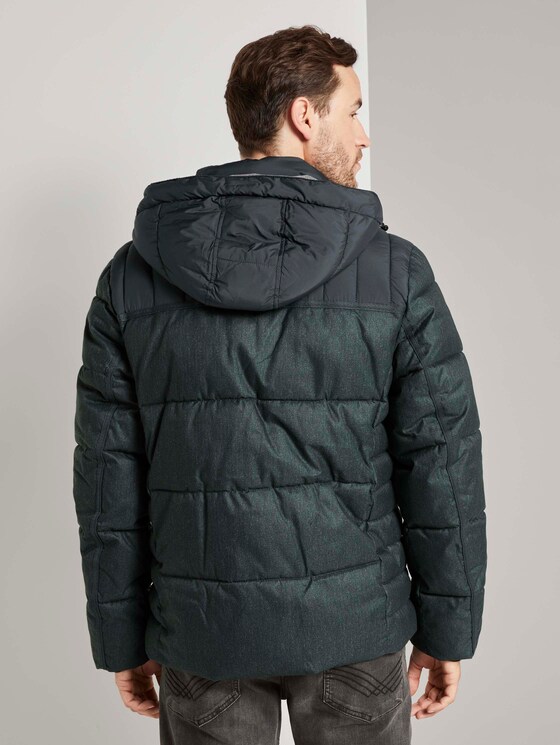 Pufferjacke mit Kapuze - Männer - green wool structure Pufferjacke mit Kapuze - Männer - green wool structure - 2 - TOM TAILOR