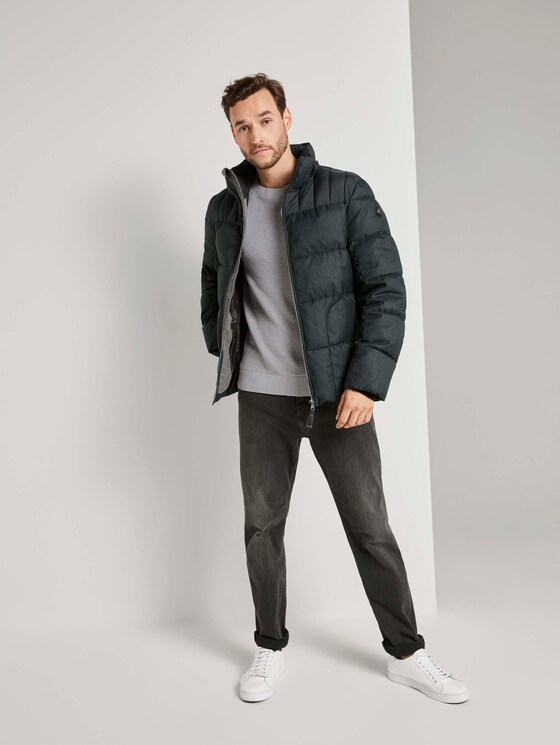 Pufferjacke mit Kapuze - Männer - green wool structure Pufferjacke mit Kapuze - Männer - green wool structure - 3 - TOM TAILOR