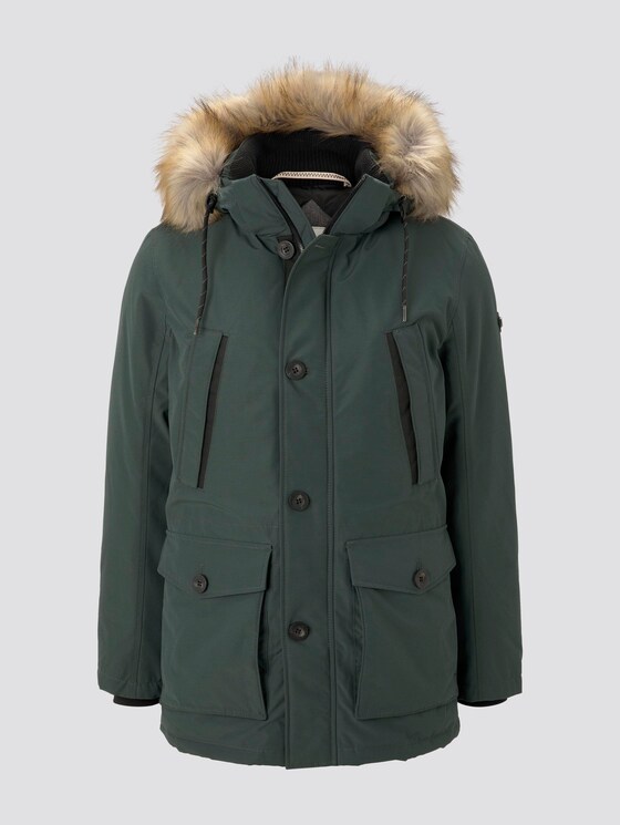 Lange Winterjacke mit Fellkragen - Männer - Dark Gable Green Lange Winterjacke mit Fellkragen - Männer - Dark Gable Green - 7 - TOM TAILOR