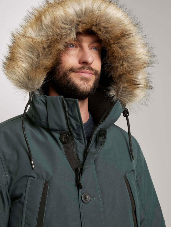 Lange Winterjacke mit Fellkragen - Männer - Dark Gable Green Lange Winterjacke mit Fellkragen - Männer - Dark Gable Green - 9 - TOM TAILOR