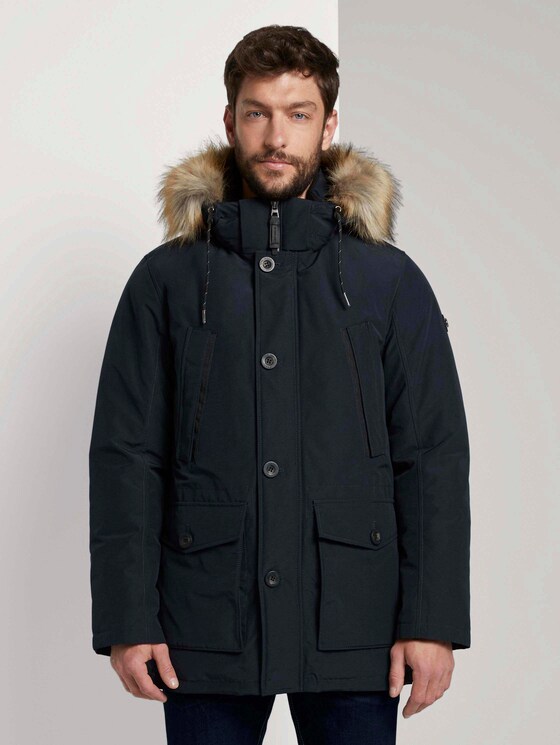 Lange Winterjacke mit Fellkragen - Männer - Sky Captain Blue Lange Winterjacke mit Fellkragen - Männer - Sky Captain Blue - 1 - TOM TAILOR