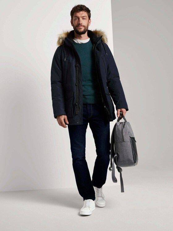 Lange Winterjacke mit Fellkragen - Männer - Sky Captain Blue Lange Winterjacke mit Fellkragen - Männer - Sky Captain Blue - 3 - TOM TAILOR