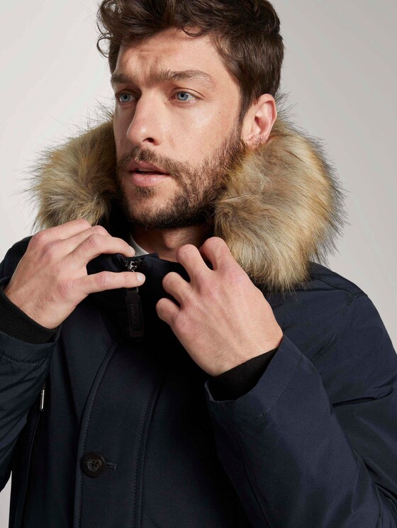 Lange Winterjacke mit Fellkragen - Männer - Sky Captain Blue Lange Winterjacke mit Fellkragen - Männer - Sky Captain Blue - 9 - TOM TAILOR