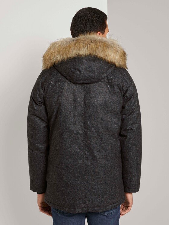 Lange Winterjacke mit Fellkragen - Männer - black minimal design Lange Winterjacke mit Fellkragen - Männer - black minimal design - 2 - TOM TAILOR