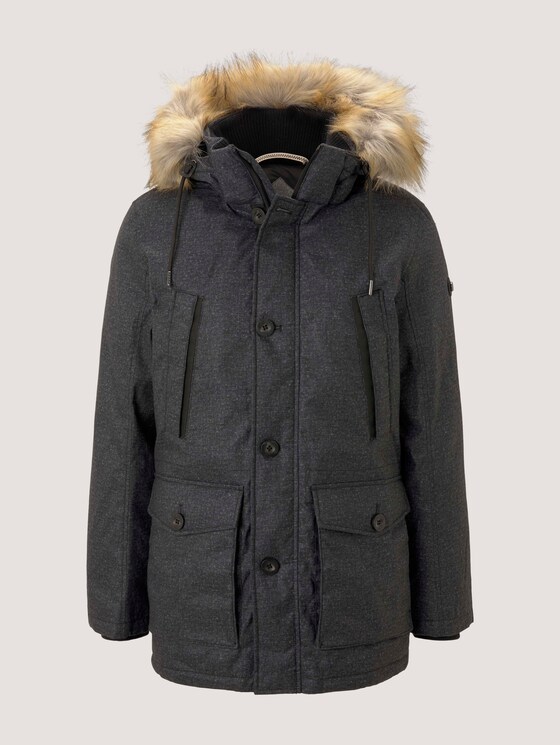 Lange Winterjacke mit Fellkragen - Männer - black minimal design Lange Winterjacke mit Fellkragen - Männer - black minimal design - 7 - TOM TAILOR