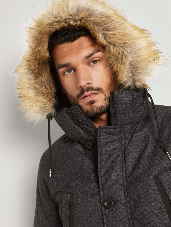 Lange Winterjacke mit Fellkragen - Männer - black minimal design Lange Winterjacke mit Fellkragen - Männer - black minimal design - 9 - TOM TAILOR