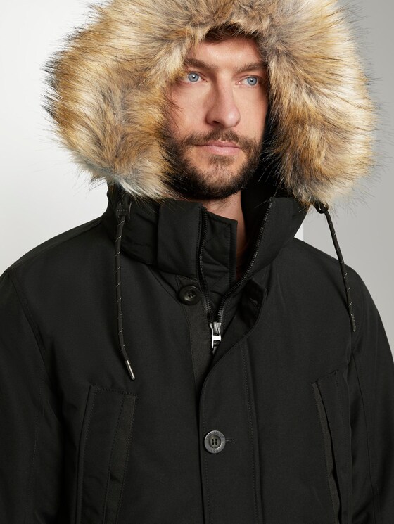 Lange Winterjacke mit Fellkragen - Männer - Black Lange Winterjacke mit Fellkragen - Männer - Black - 10 - TOM TAILOR