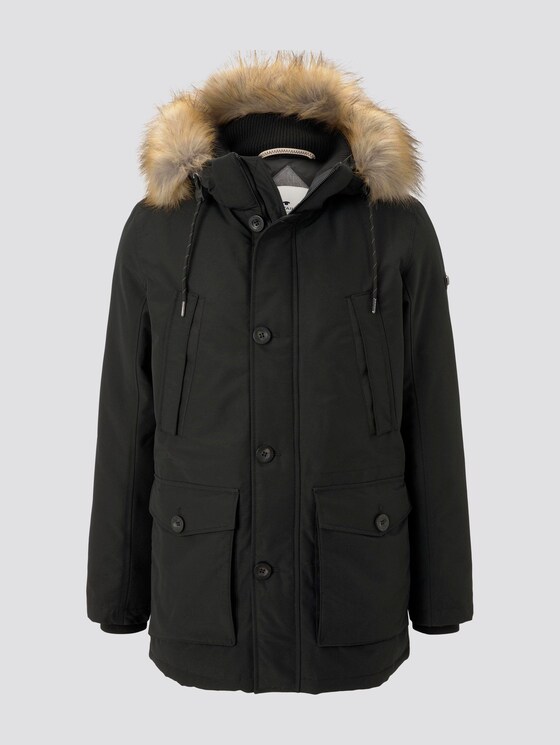 Lange Winterjacke mit Fellkragen - Männer - Black Lange Winterjacke mit Fellkragen - Männer - Black - 7 - TOM TAILOR