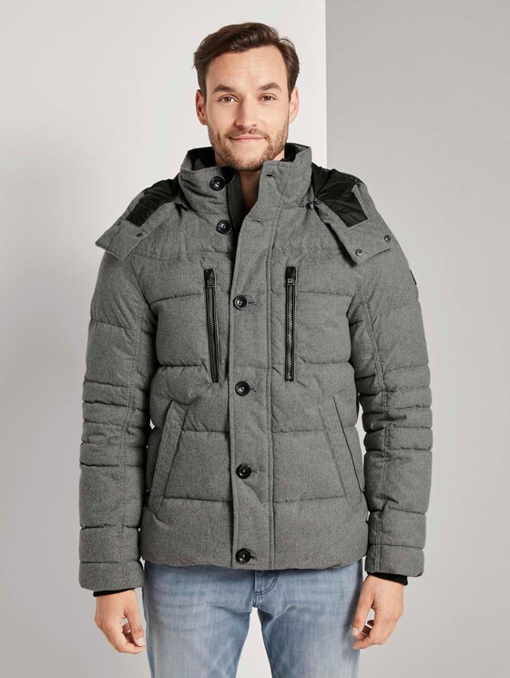 Pufferjacke mit Innenfutter - Männer - grey brushed wool optic Pufferjacke mit Innenfutter - Männer - grey brushed wool optic - 1 - TOM TAILOR