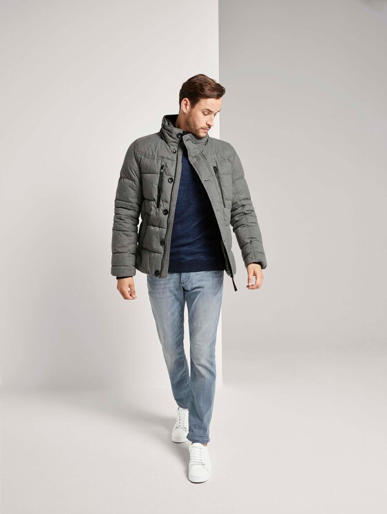 Pufferjacke mit Innenfutter - Männer - grey brushed wool optic Pufferjacke mit Innenfutter - Männer - grey brushed wool optic - 3 - TOM TAILOR