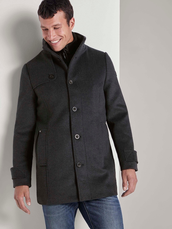 Wollmantel mit gesteppter Unterjacke - Männer - blue new twill structure Wollmantel mit gesteppter Unterjacke - Männer - blue new twill structure - 5 - TOM TAILOR