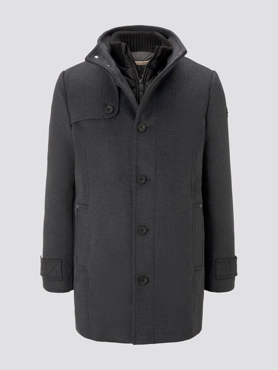Wollmantel mit gesteppter Unterjacke - Männer - blue new twill structure Wollmantel mit gesteppter Unterjacke - Männer - blue new twill structure - 7 - TOM TAILOR