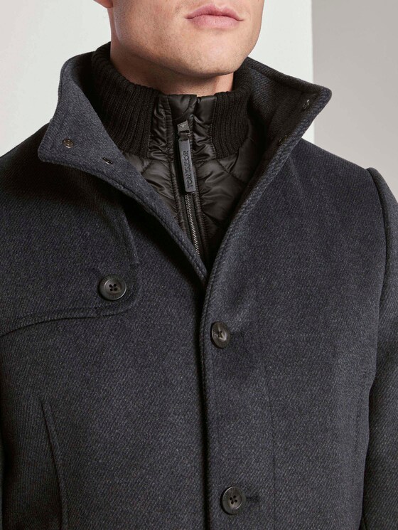 Wollmantel mit gesteppter Unterjacke - Männer - blue new twill structure Wollmantel mit gesteppter Unterjacke - Männer - blue new twill structure - 9 - TOM TAILOR