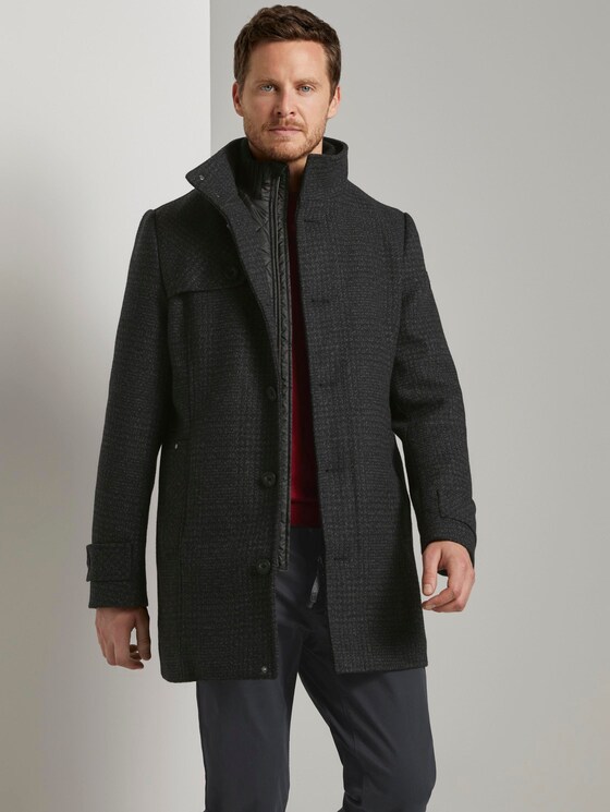 Wollmantel mit gesteppter Unterjacke - Männer - navy check Wollmantel mit gesteppter Unterjacke - Männer - navy check - 5 - TOM TAILOR