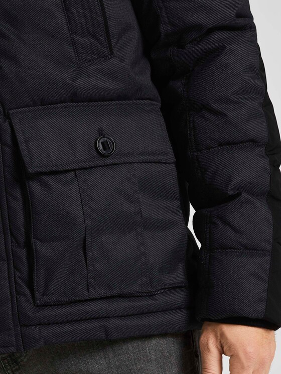 Gesteppte Winterjacke mit Kapuze - Männer - grey twill structure Gesteppte Winterjacke mit Kapuze - Männer - grey twill structure - 10 - TOM TAILOR