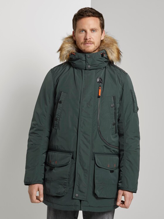 Winterparka mit Fellkapuze - Männer - Dark Gable Green Winterparka mit Fellkapuze - Männer - Dark Gable Green - 1 - TOM TAILOR