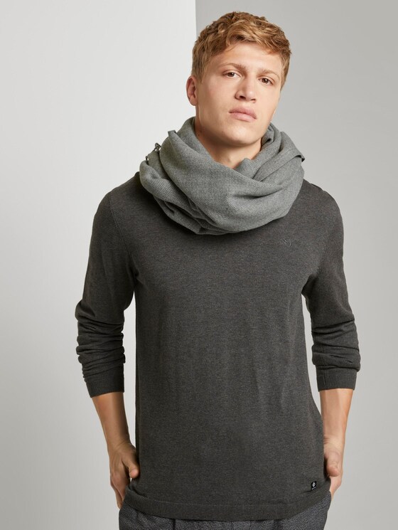 Schal mit Fransen - Männer - Heather Grey Melange Schal mit Fransen - Männer - Heather Grey Melange - 5 - TOM TAILOR Denim