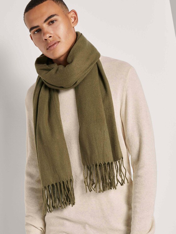Schal mit Fransen - Männer - Dry Greyish Olive Schal mit Fransen - Männer - Dry Greyish Olive - 5 - TOM TAILOR Denim