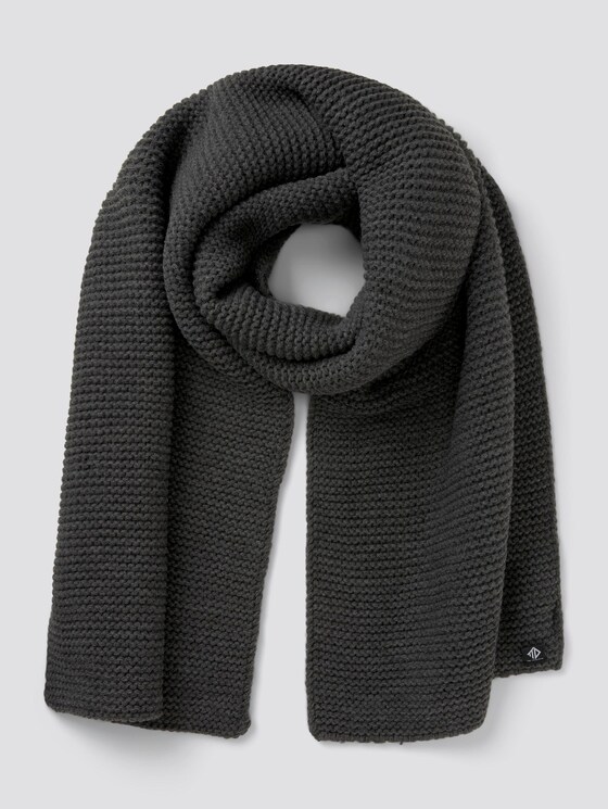 Schlichter Schal aus Strick - Männer - Anthracite Melange Schlichter Schal aus Strick - Männer - Anthracite Melange - 7 - TOM TAILOR Denim